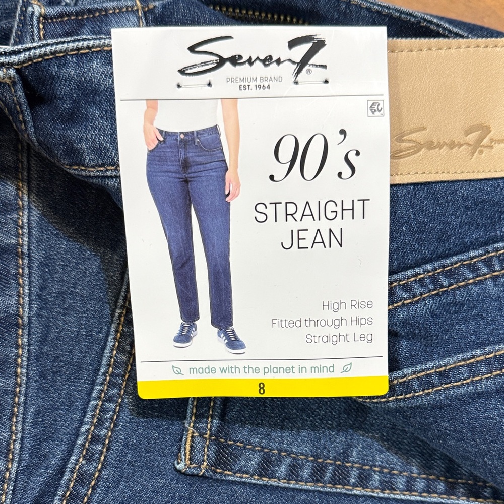 Seven7 90's Straight Leg Jeans - Dark Blue Denim